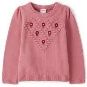 Gymboree Girls Embroidered Floral Sweater pink